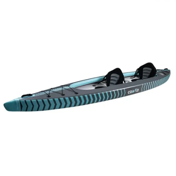 Kayak gonflable COASTO Capitole 2 places - Gris/Bleu - Débutant/Intermédiaire/Avancé - 250 kg – Image 2