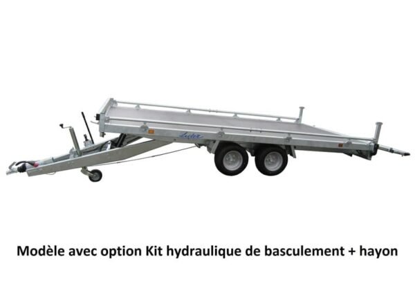 Remorque plateau Lider - Réf. 32650 - Roues dessous - 4 m - 2500 Kg - 2 essieux – Image 2